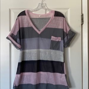Cute striped shirt sleeve top